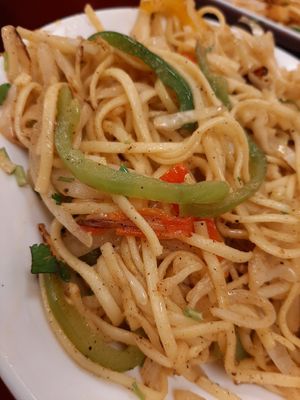 Tofu fried noodles at Turmerican Vegetarian Cuisine in Novi