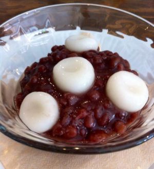  JapaneseVegan Sweet 'zenzai ' at Furomae Cafe in Tokyo