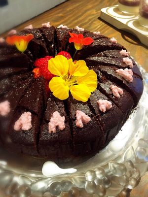 Vegan chocolate cakes at Furomae Cafe in Tokyo