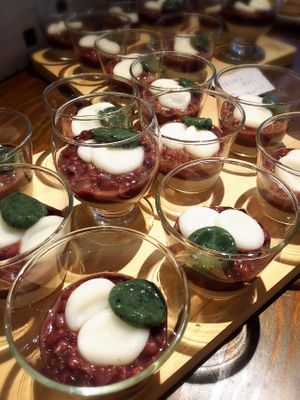 Japanese MOCHI sweets'ZENZAI' at Furomae Cafe in Tokyo