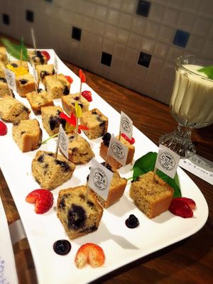 Vegan Blueberry cakes at Furomae Cafe in Tokyo