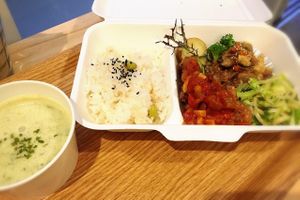 Vegan take out Bento at Furomae Cafe in Tokyo