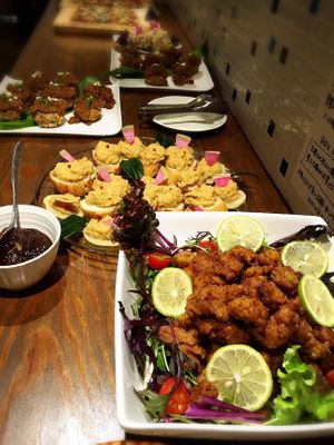 buffet dish of your request. at Furomae Cafe in Tokyo