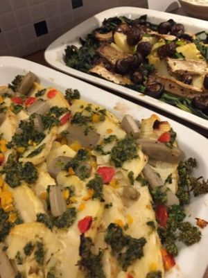 Takenoko grill & mushrooms  at Furomae Cafe in Tokyo