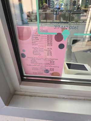 Menu (July 2026) at Scoop Shack in Indianapolis