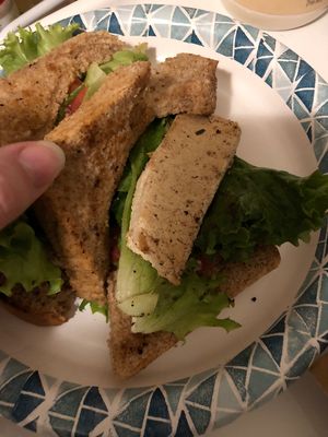 Take out fail - tofu sandwich :( at The Autumn Cafe in Oneonta