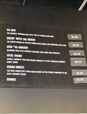 Vital vegan and vegan cheesy  at Jamaican Patty Bakehouse in Glebe
