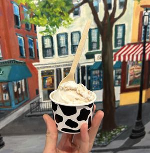 Vegan toasted coconut in a cup  at Main Street Sweets in Tarrytown