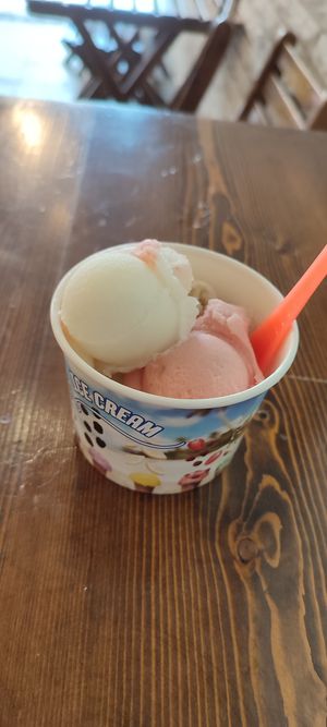 Watermelon, lemon and banana flavored sorbet at Dondurmaci Yasar Usta in Istanbul