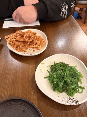 lotus chips and seaweed salad  at Oshima in Frankston