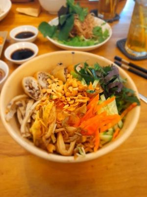 Vegan bun cha gio chay at Moc Chay in Ho Chi Minh City