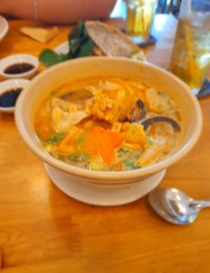 Vegan mi quang chay at Moc Chay in Ho Chi Minh City
