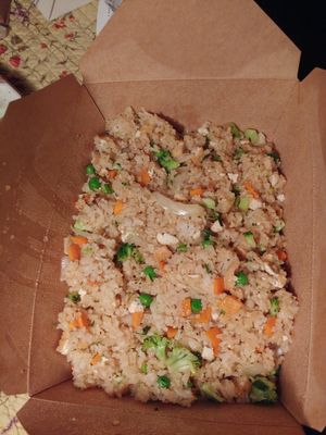 Vegetable Fried Rice add tofu, no egg, no butter at Lime and Basil in Chapel Hill