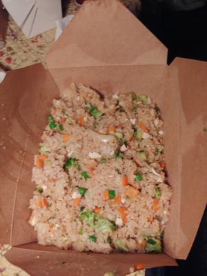 Vegetable Fried rice, super delicious 😋 at Lime and Basil in Chapel Hill