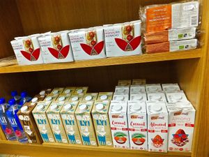 Vegan mochi and oat milk at Wholesome in Gorey