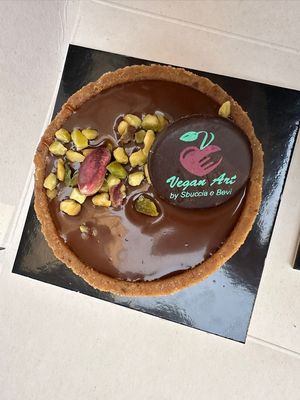 Pistachio caramel tart  at Vegan Art in Naples