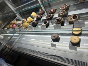 Pastry case  at Vegan Art in Naples