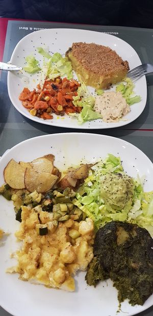 A bit eaten daily platters :) at Vegan Art in Naples