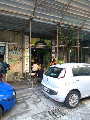 Outside today at Vegan Art in Naples