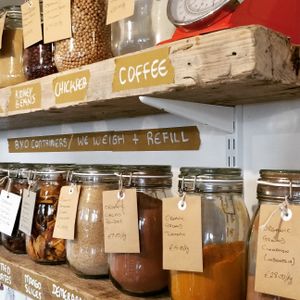 Small Changes offers refills on dried foods, and household and beauty products. Just bring your own containers/bags. Also bring your own cup for 50c discount on smoothies/juices.  at Small Changes in Drumcondra