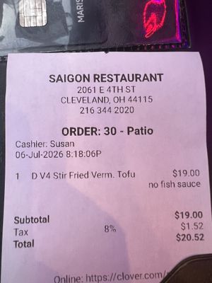 Reasonable price and nice portion size  at Saigon Restaurant & Bar | Vietnamese in Cleveland
