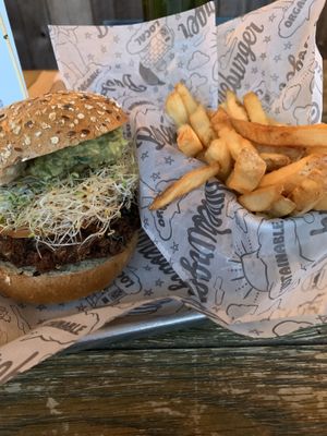 Guadalupe Burger at Bareburger in Ridgefield