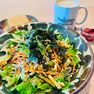 Tofu Avocado Salad Breakfast at VegiLicious in Kouri