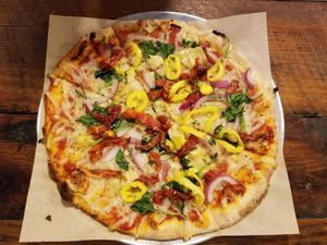 Delicious vegan pizza at Your Pie - Broadway in Columbus