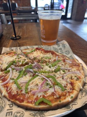 10 in GF Personal Vegan Pizza with Veggies & Herbs #Veganuary at Your Pie - Broadway in Columbus