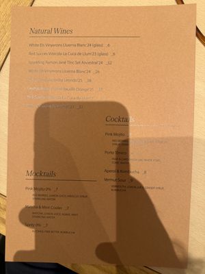 Menu  at Kind Kitchen in Barcelona