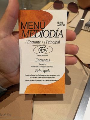 Menu  at Kind Kitchen in Barcelona