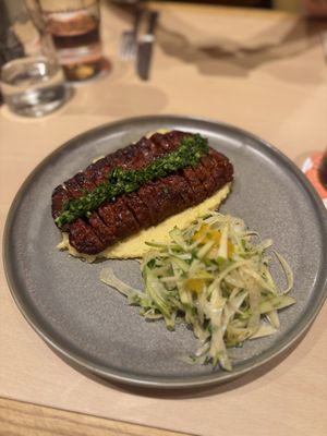 Chargrilled seitan  at Kind Kitchen in Barcelona