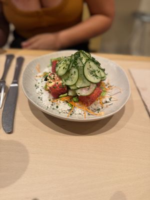 Seagnature tofu  at Kind Kitchen in Barcelona