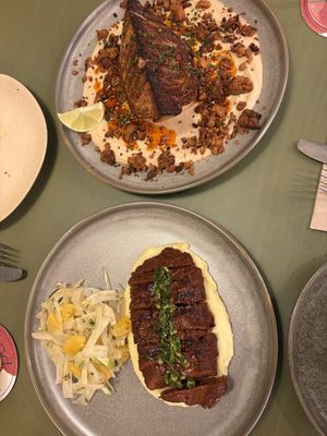 Charred cabbage and seitan  at Kind Kitchen in Barcelona