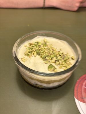 Pistachio tiramisu (DELICIOUS!!)  at Kind Kitchen in Barcelona