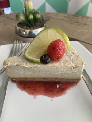 Lime pie (crudivegan)  at Verde Vegan in Acapulco