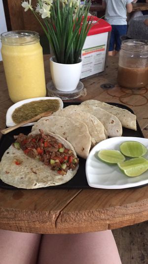 Tacos de barbacoa  at Verde Vegan in Acapulco