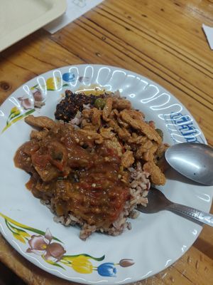 Buffet plate number 2 at Oasis Vegetaurant in Chiang Rai