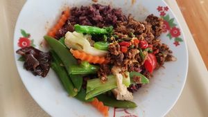 Had to go back for seconds... at Oasis Vegetaurant in Chiang Rai