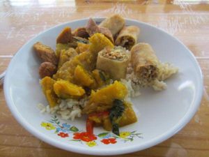 I couldn't really tell what this was, but it was good. at Oasis Vegetaurant in Chiang Rai