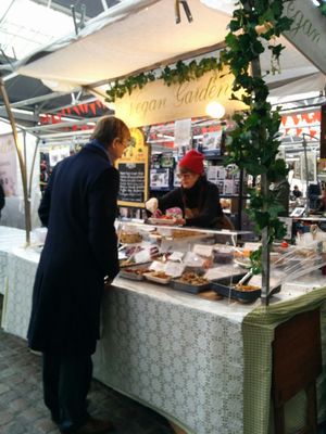 food stall at Greenwich Market at Vegan Garden London - Food Stand in South East London