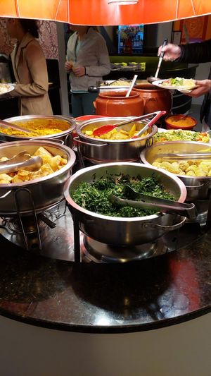 Isle of main dishes at Dom Veggie in Curitiba