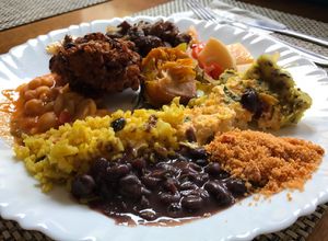 Some of the options of the buffet. at Dom Veggie in Curitiba