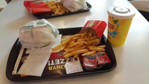 Falafel Burger Menu at Upper West Side Falafel in Istanbul