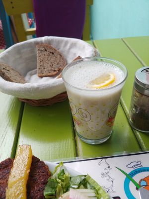 Vegan Ayran. Very interesting. at Mahatma Cafe in Istanbul
