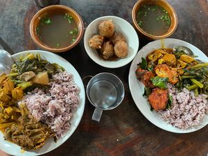 a lot of food for a little price tag  at Tamachat in Chiang Rai