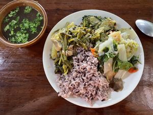 From the buffet with rice, 60 baht  at Tamachat in Chiang Rai