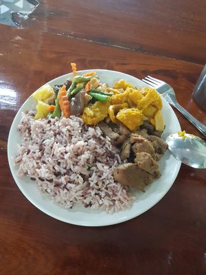 Rice with 3 Dishes - 60 Baht at Tamachat in Chiang Rai