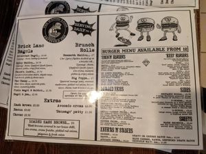 menu at The Waiting Room in South East London