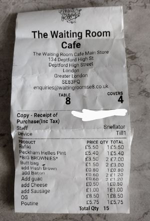  at The Waiting Room in South East London